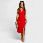 Jazmín | Vestido con abertura y cuello en V