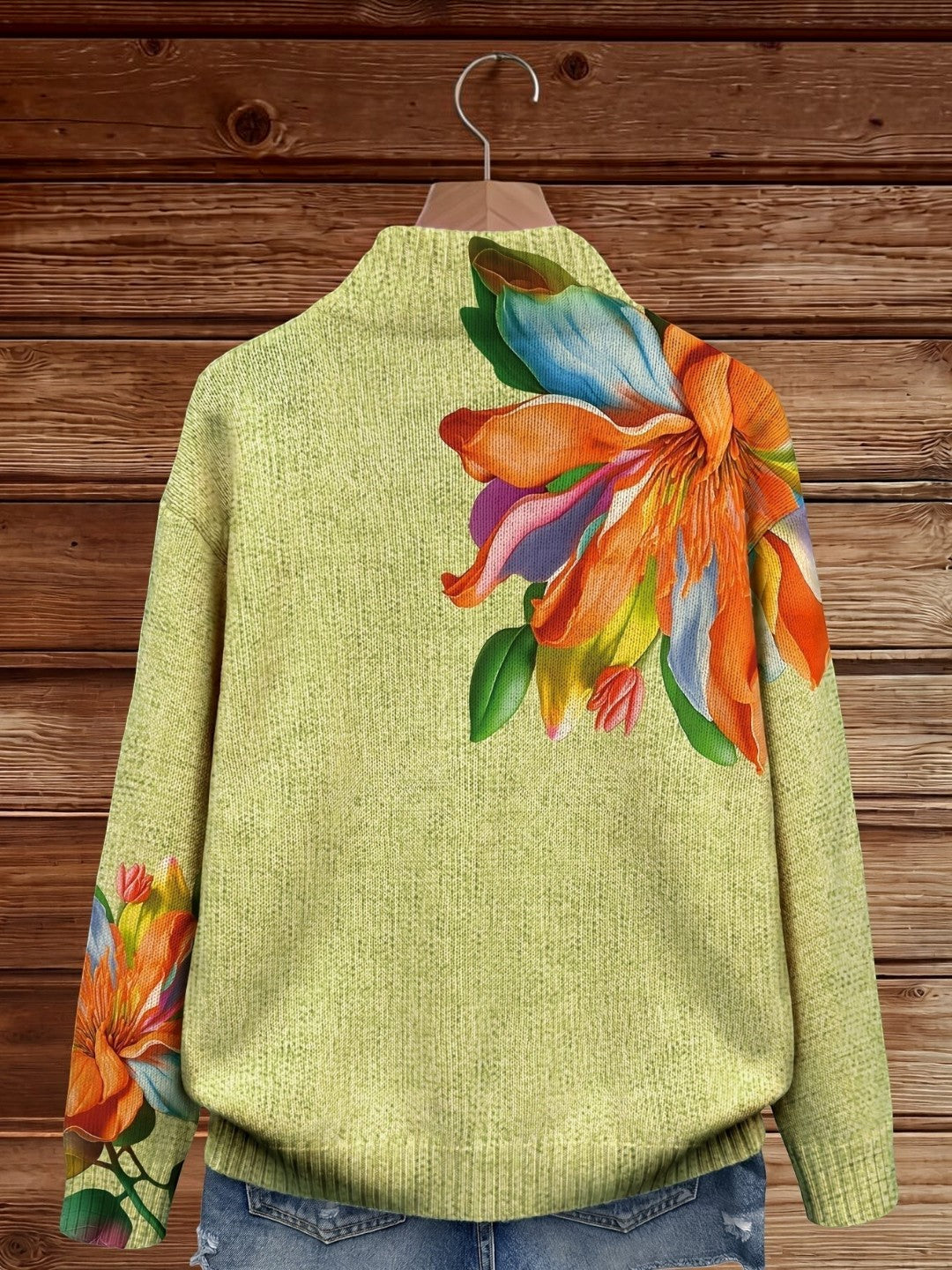 Jesusa | Cárdigan con estampado de lirios de colores