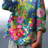 Josefina | Blusa de mujer con estampado floral vintage | Modelo rosa informal