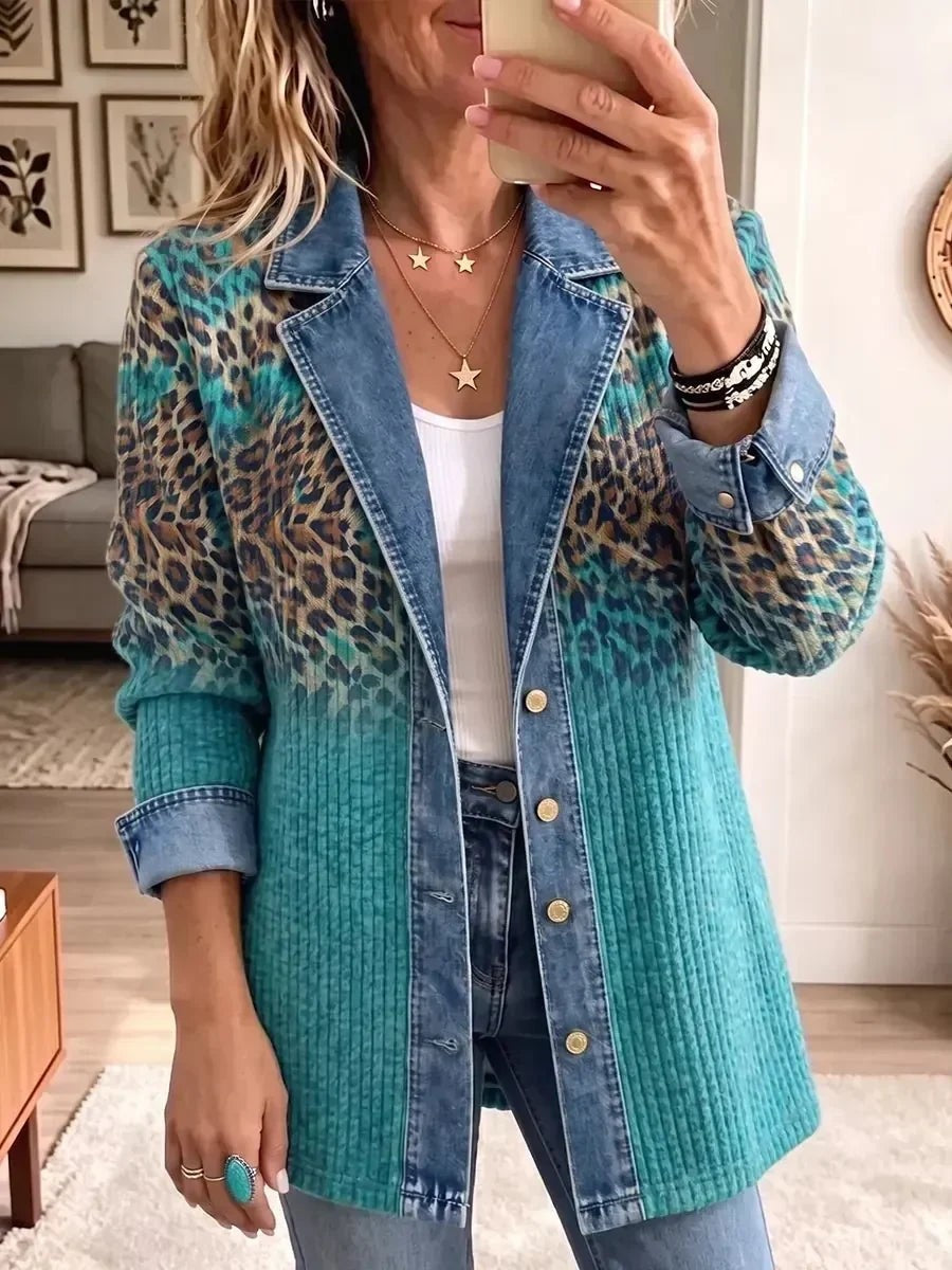 Josefina | Chaqueta vaquera con estampado de leopardo