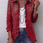 Juana | Chaqueta bohemia de cachemira (paisley) con volantes