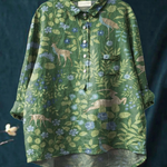 Julieta | Blusa informal con estampado floral y animal vintage
