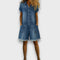 Julieta | Mono corto de algodón efecto denim vintage
