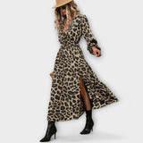 Leocadia | Vestido chic con estampado de leopardo