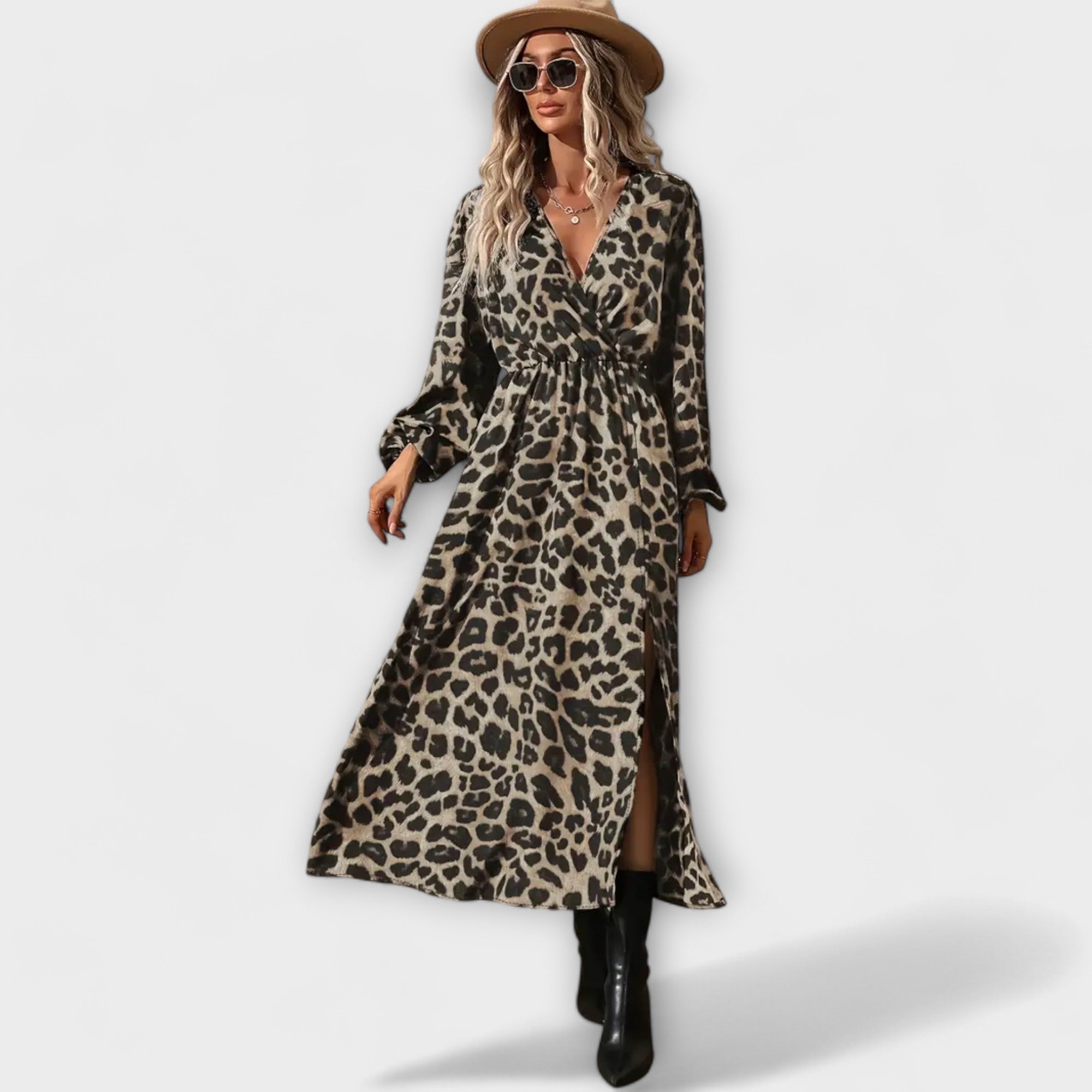 Leocadia | Vestido chic con estampado de leopardo