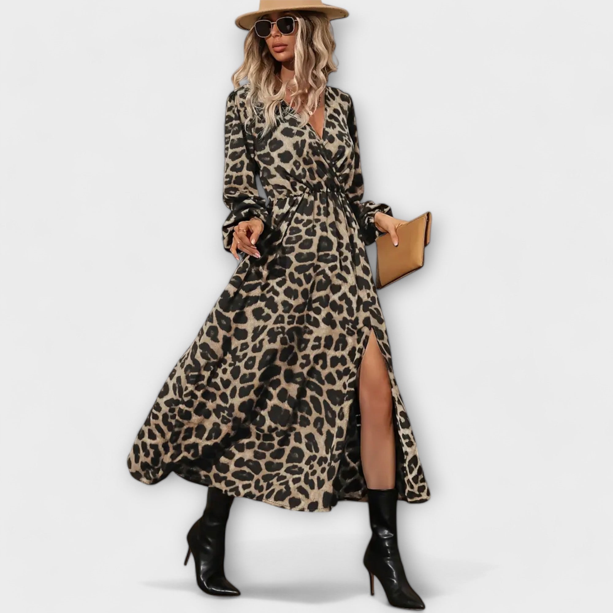 Leocadia | Vestido chic con estampado de leopardo
