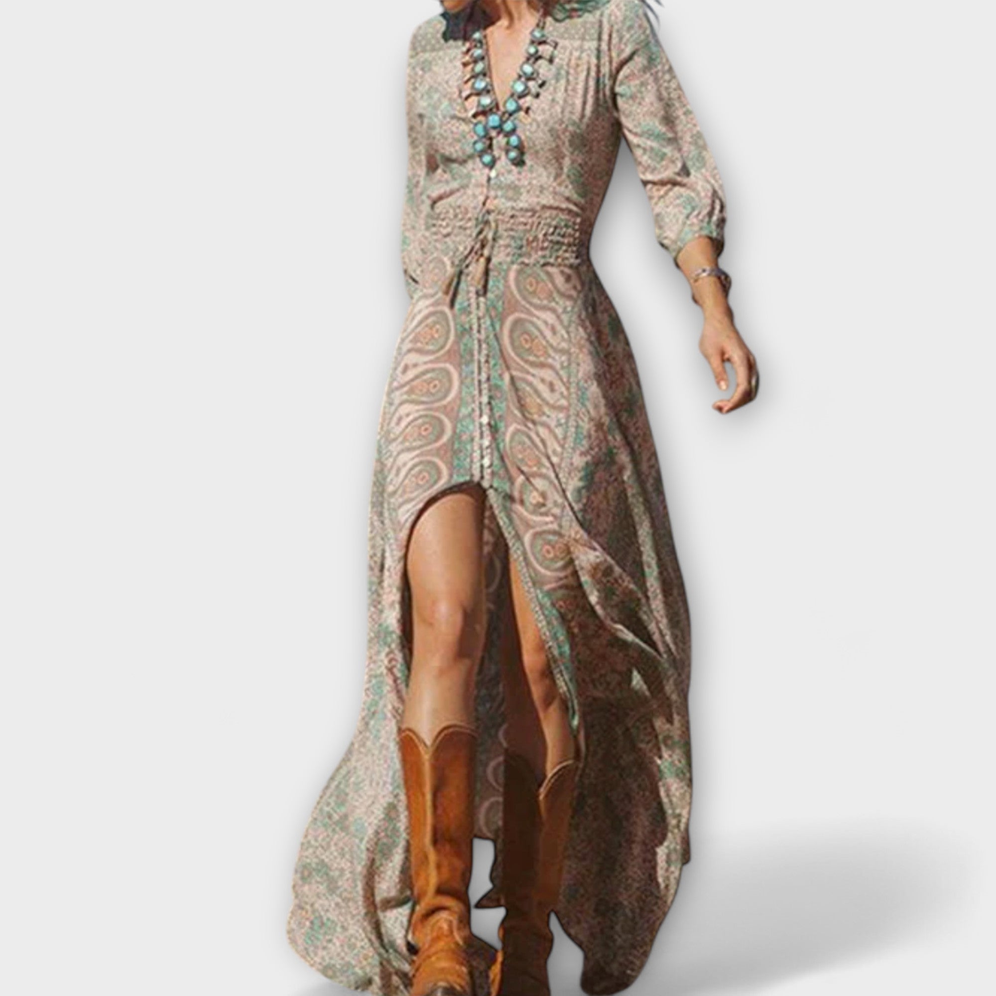 Lidia | Vestido largo bohemio de tendencia