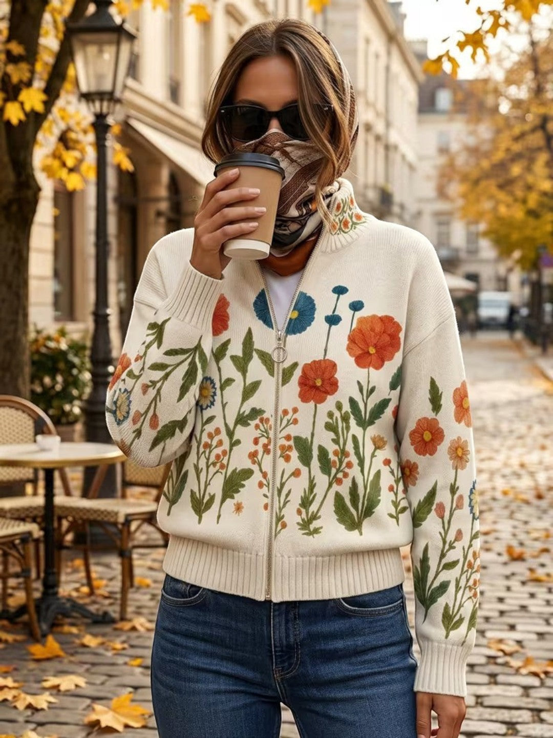Liliana | Cárdigan con estampado de flores silvestres