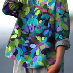 Loreto | Blusa amplia de mujer con estampado artístico de bosque