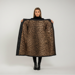 Ludovica | Abrigo acolchado premium con forro de estampado de leopardo