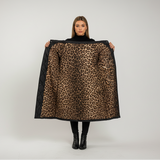 Ludovica | Abrigo acolchado premium con forro de estampado de leopardo