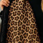Ludovica | Abrigo acolchado premium con forro de estampado de leopardo