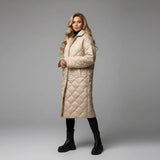 Ludovica | Abrigo acolchado premium con forro de estampado de leopardo
