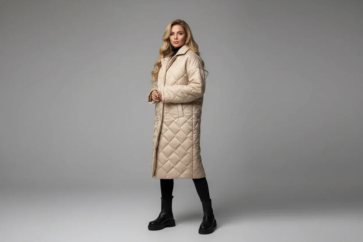 Ludovica | Abrigo acolchado premium con forro de estampado de leopardo