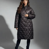 Ludovica | Abrigo acolchado premium con forro de estampado de leopardo