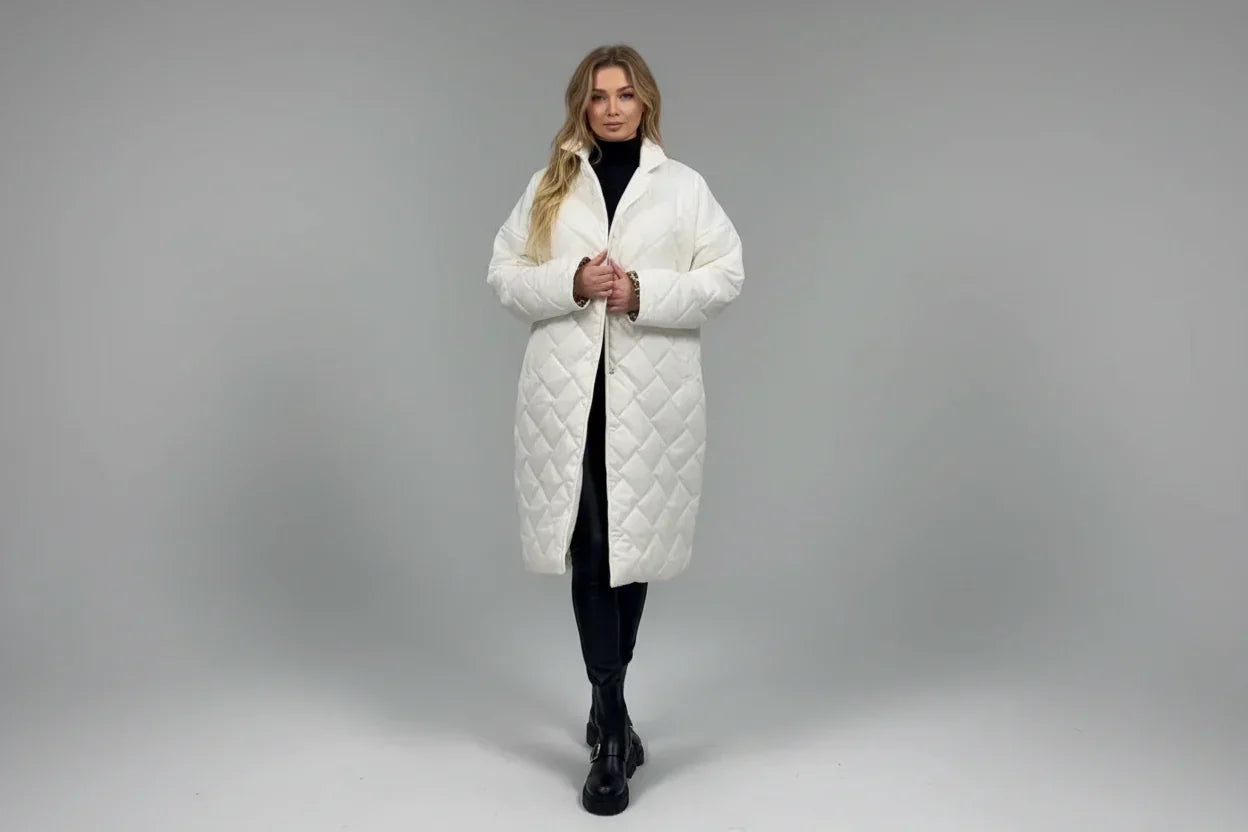 Ludovica | Abrigo acolchado premium con forro de estampado de leopardo