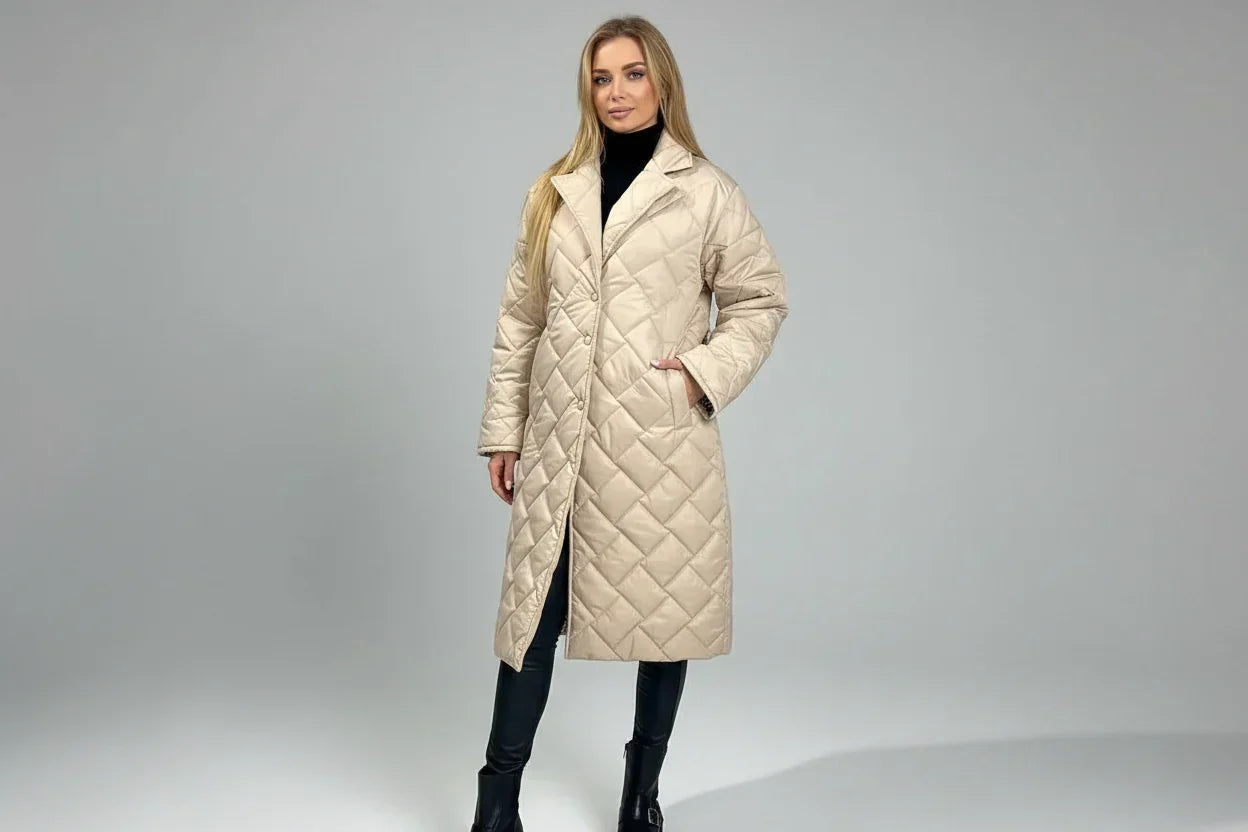 Ludovica | Abrigo acolchado premium con forro de estampado de leopardo