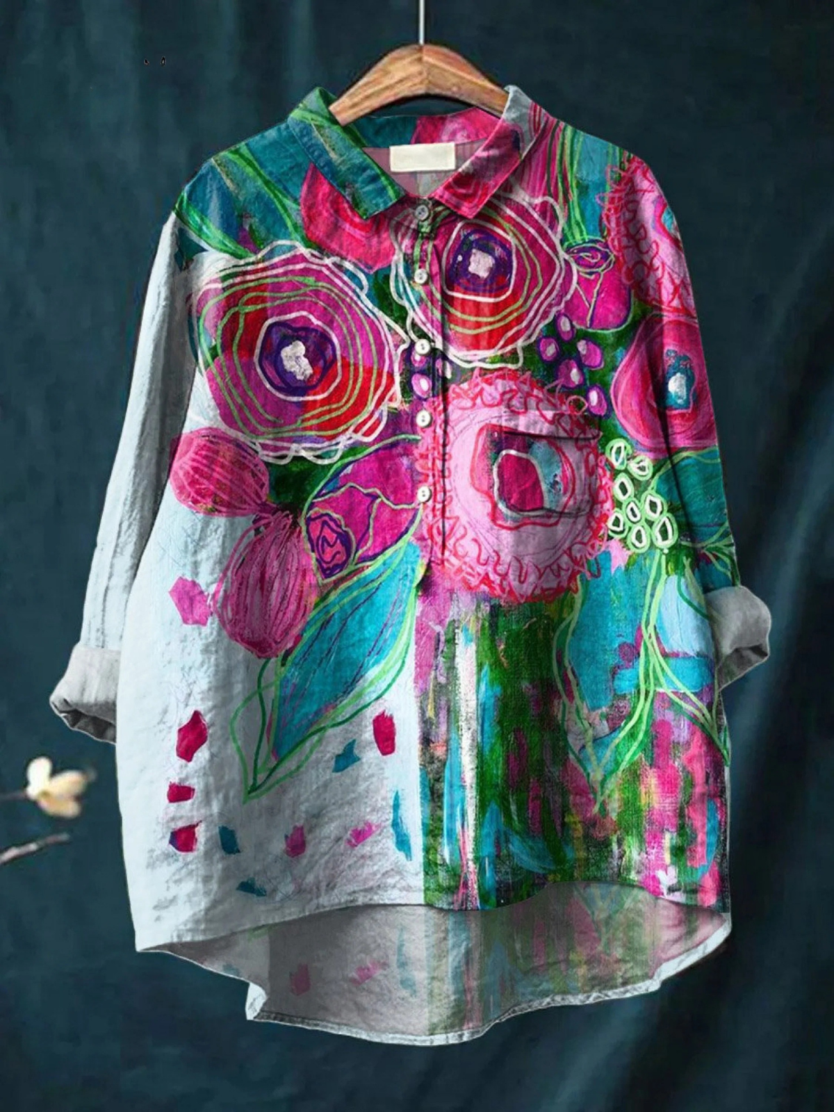 Ludovica | Blusa informal con estampado floral vintage