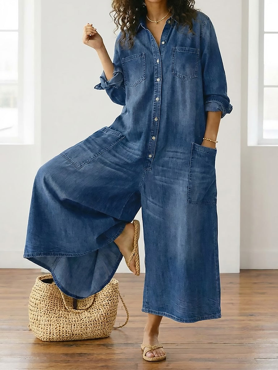 Ludovica | Mono de algodón efecto denim