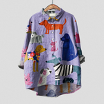 Mafalda | Blusa amplia con estampado de perros
