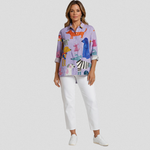 Mafalda | Blusa amplia con estampado de perros