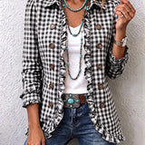 Magdalena | Chaqueta con botones y volantes de cuadros vichy