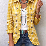 Magdalena | Chaqueta con botones y volantes de cuadros vichy