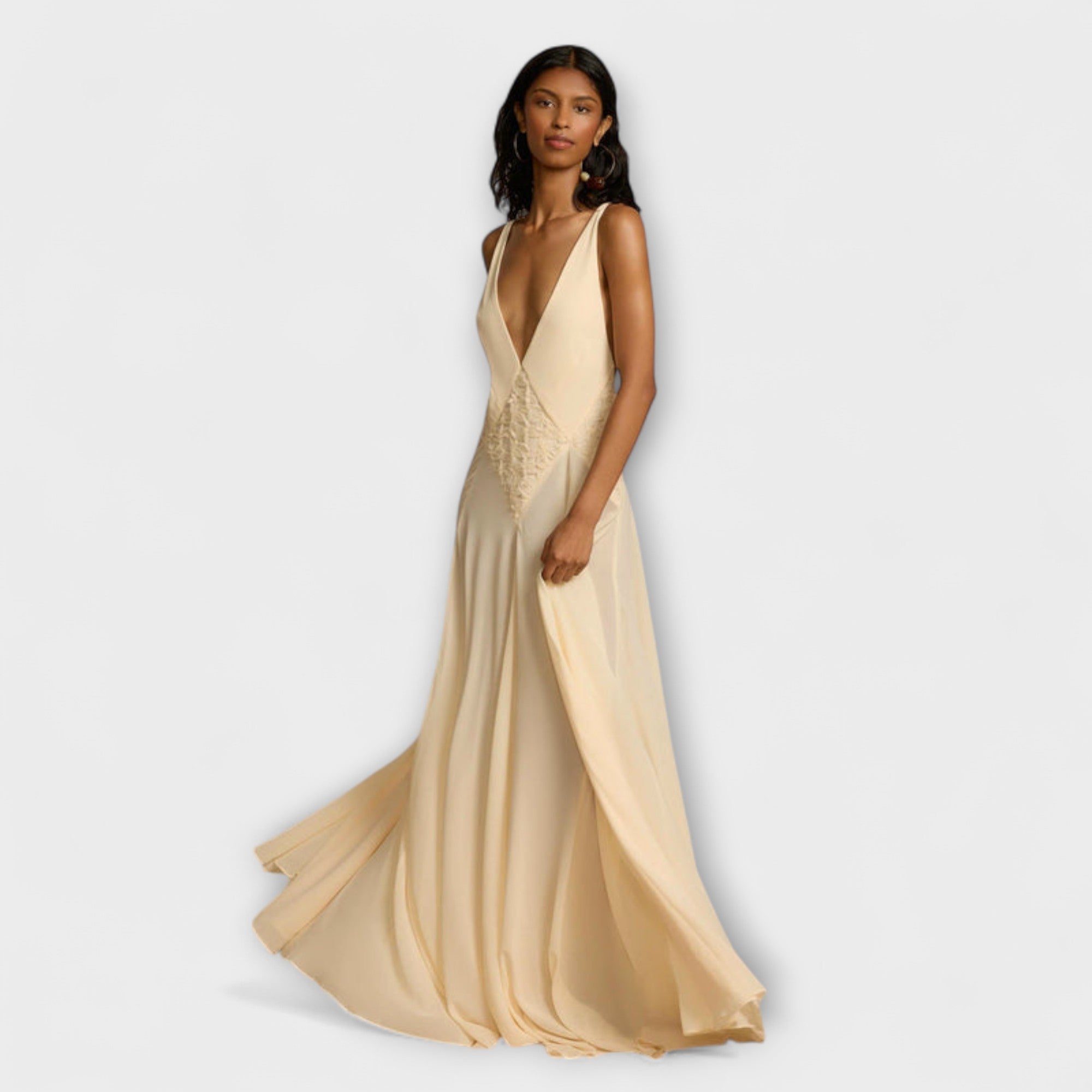 Maialen | Vestido largo con escote en V profundo