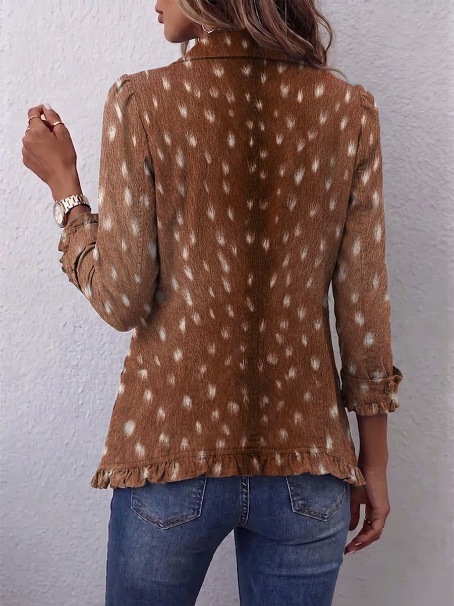 Marcelina | Chaqueta bohemia con volantes y estampado animal