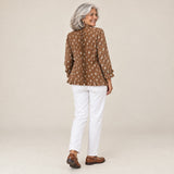 Marcelina | Chaqueta bohemia con volantes y estampado animal, vista de espaldas
