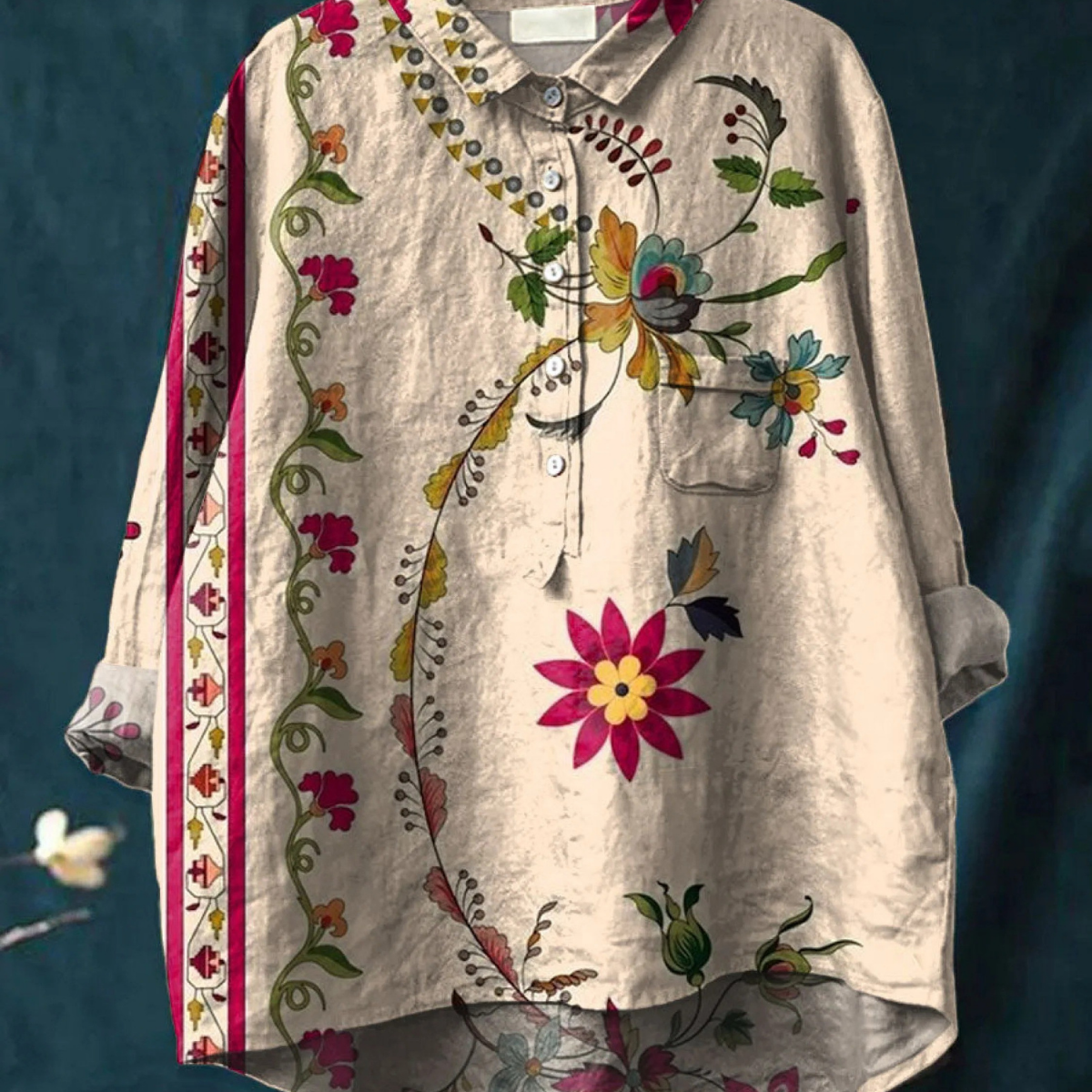 Mariela | Blusa informal con estampado floral vintage