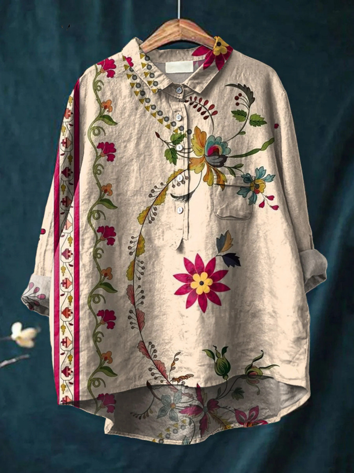 Mariela | Blusa informal con estampado floral vintage