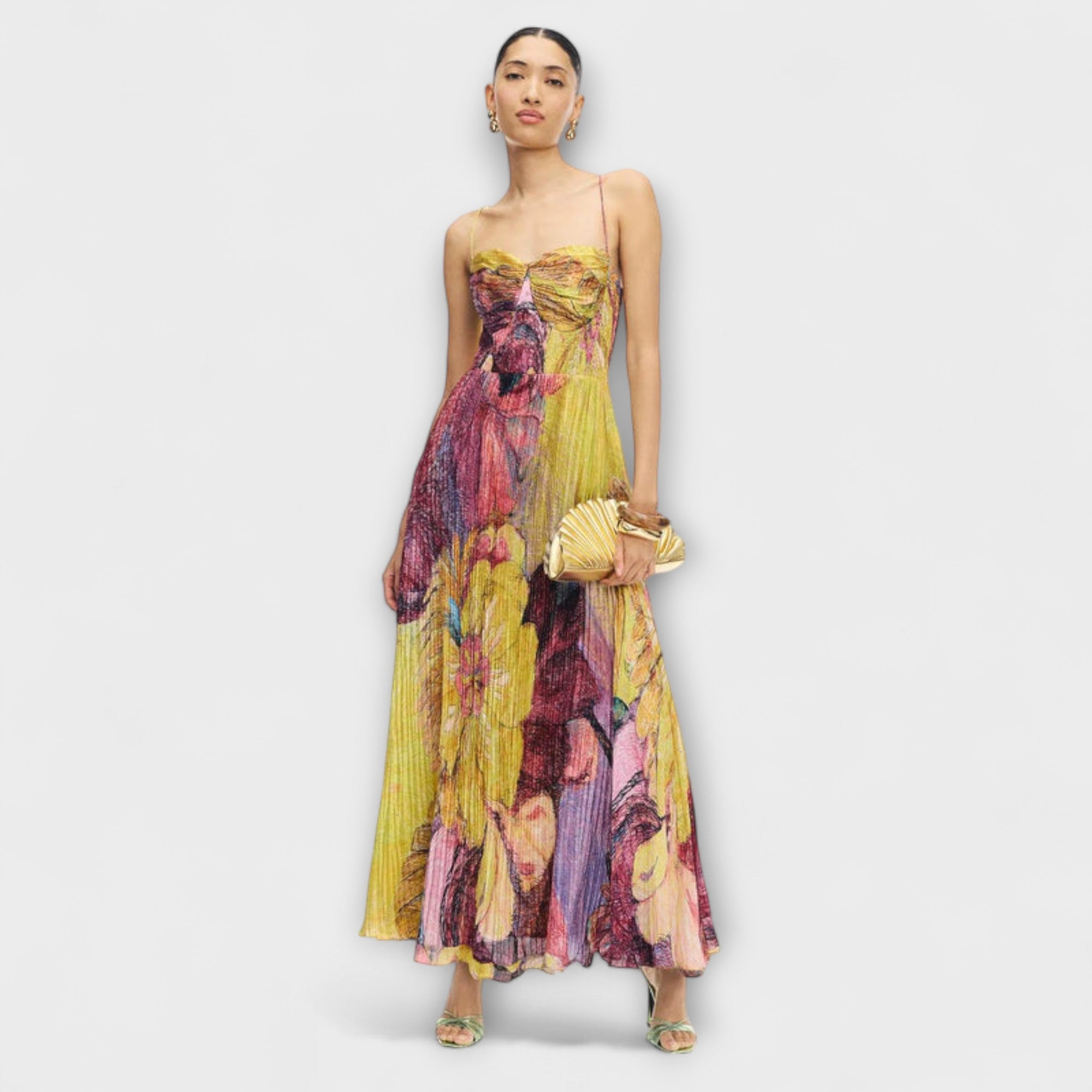 Marina | Vestido largo con vibrante estampado ikat
