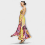 Marina | Vestido largo con vibrante estampado ikat