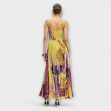Marina | Vestido largo con vibrante estampado ikat