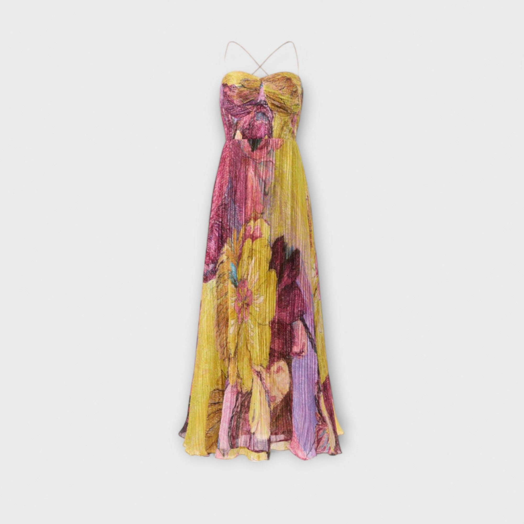 Marina | Vestido largo con vibrante estampado ikat