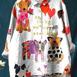 Mariola | Blusa fantasía con estampado de corazones y animales