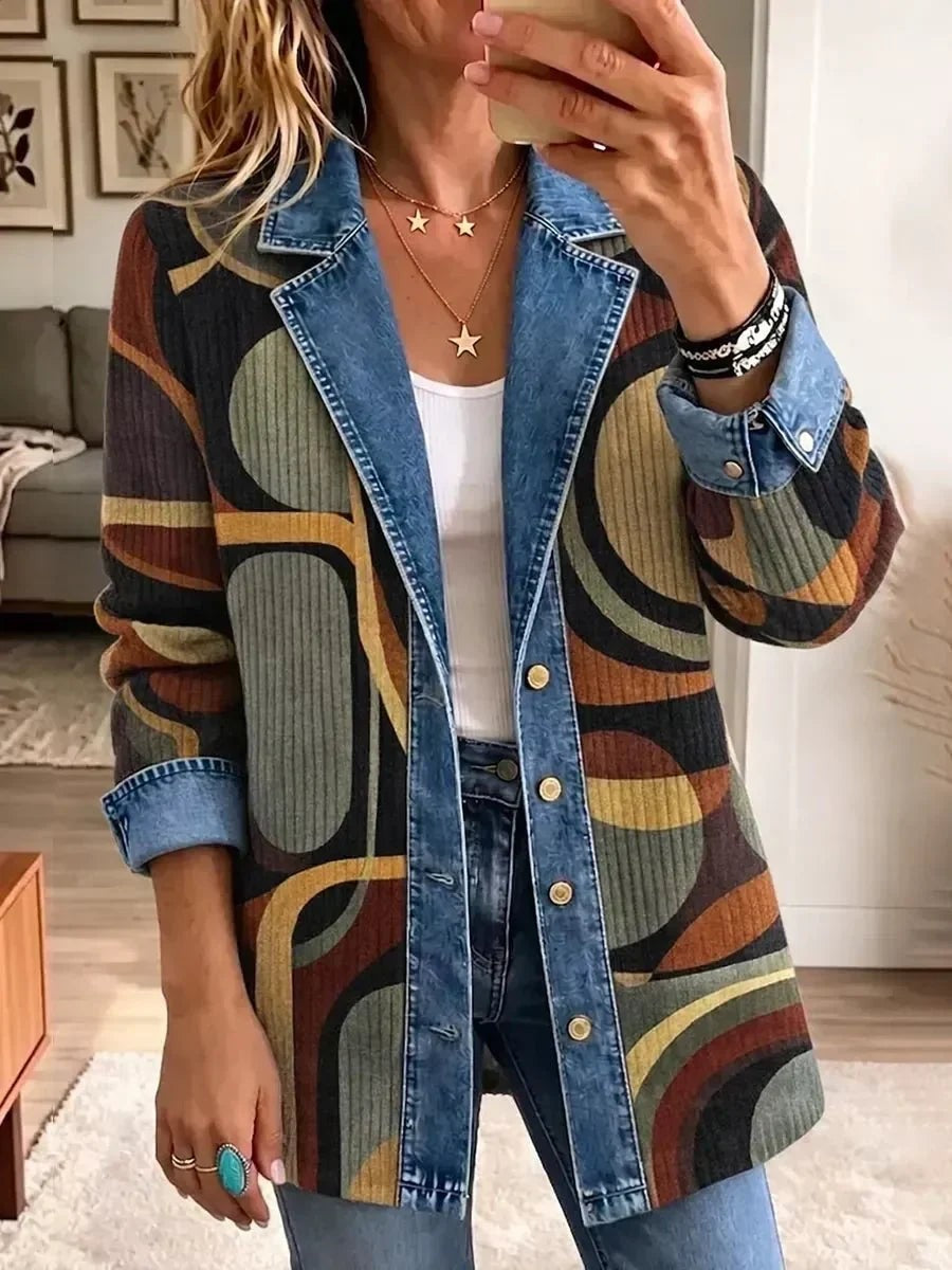 Mariola | Chaqueta vaquera con estampados abstractos