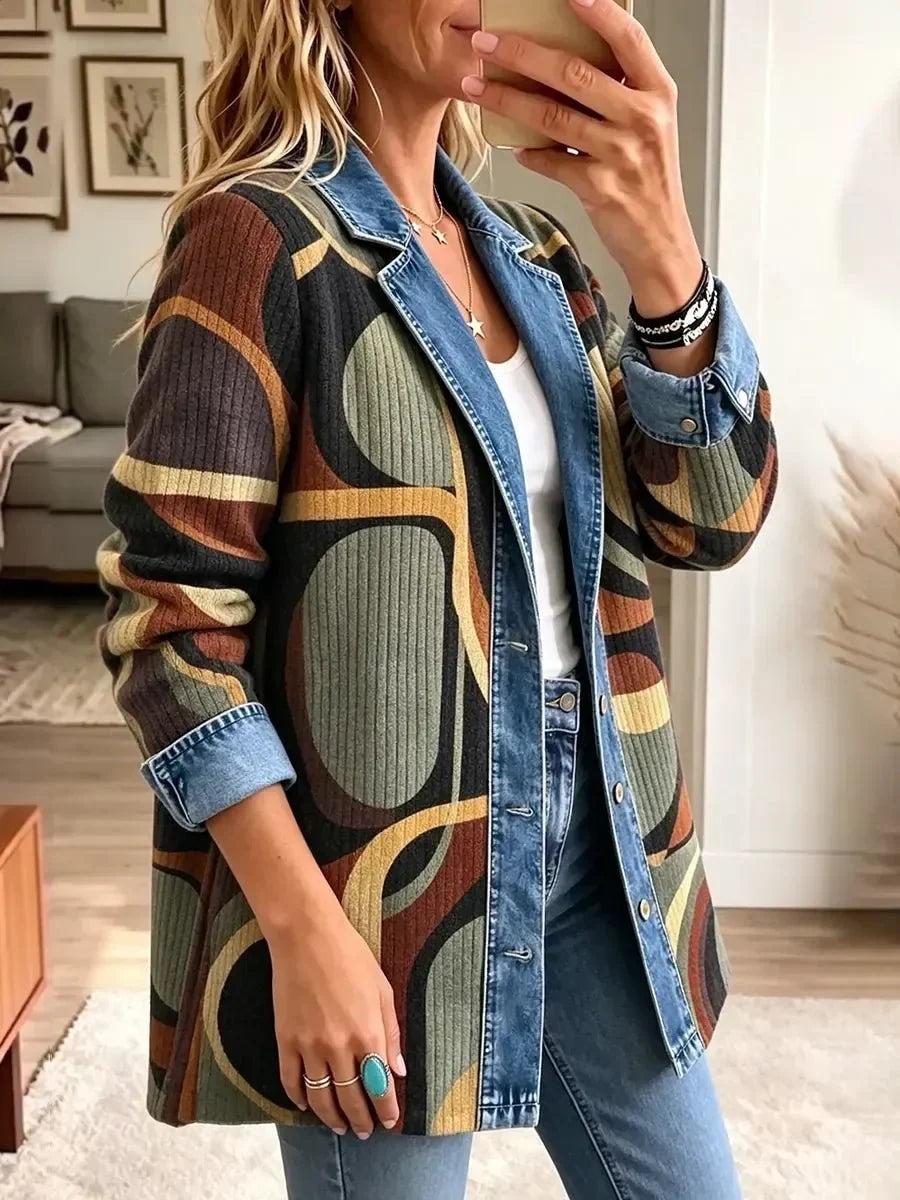 Mariola | Chaqueta vaquera con estampados abstractos