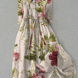 Marisa | Vestido de flores con cordones y cintura vintage