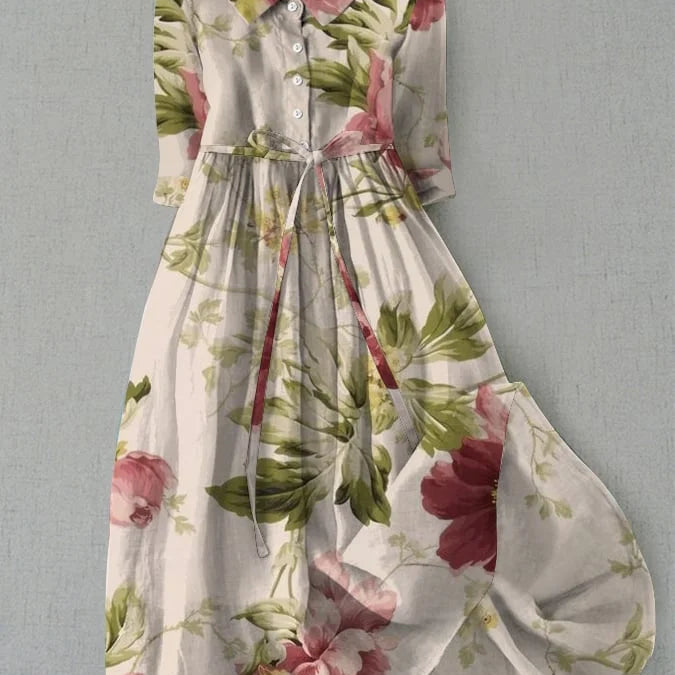 Marisa | Vestido de flores con cordones y cintura vintage