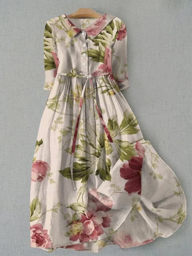 Marisa | Vestido de flores con cordones y cintura vintage