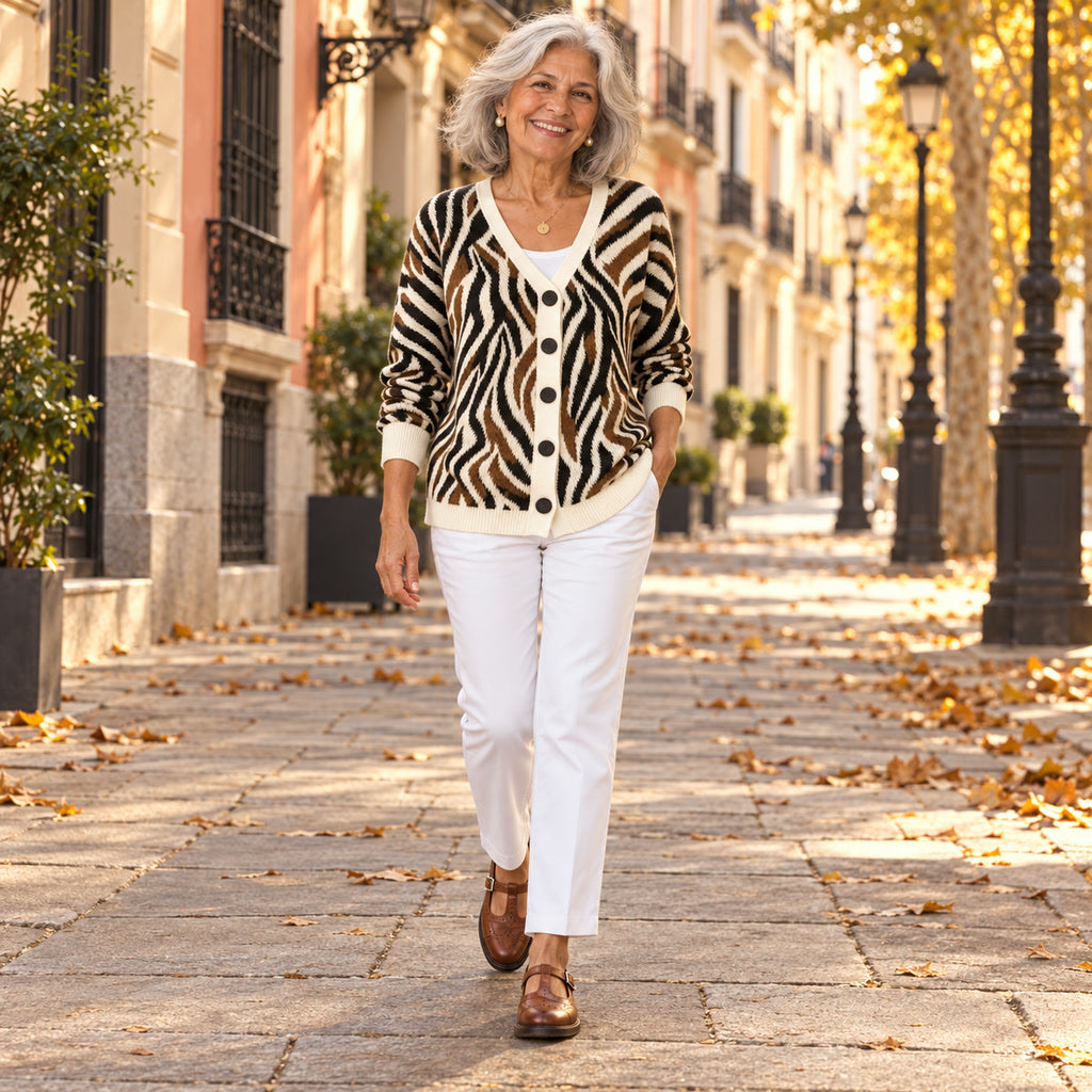 Mayte | Cárdigan de punto cómodo con botones, en la calle