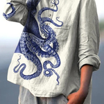 Mónica | Blusa informal con estampado de tentáculos de pulpo