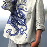Mónica | Blusa informal con estampado de tentáculos de pulpo