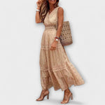 Mónica | Vestido largo bohemio de encaje