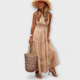 Mónica | Vestido largo bohemio de encaje