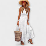 Mónica | Vestido largo bohemio de encaje