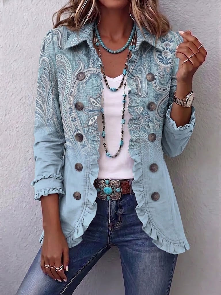 Nahia | Chaqueta vintage con volantes de cachemira (paisley)