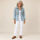 Nahia | Chaqueta vintage con volantes de cachemira (paisley), vista de frente